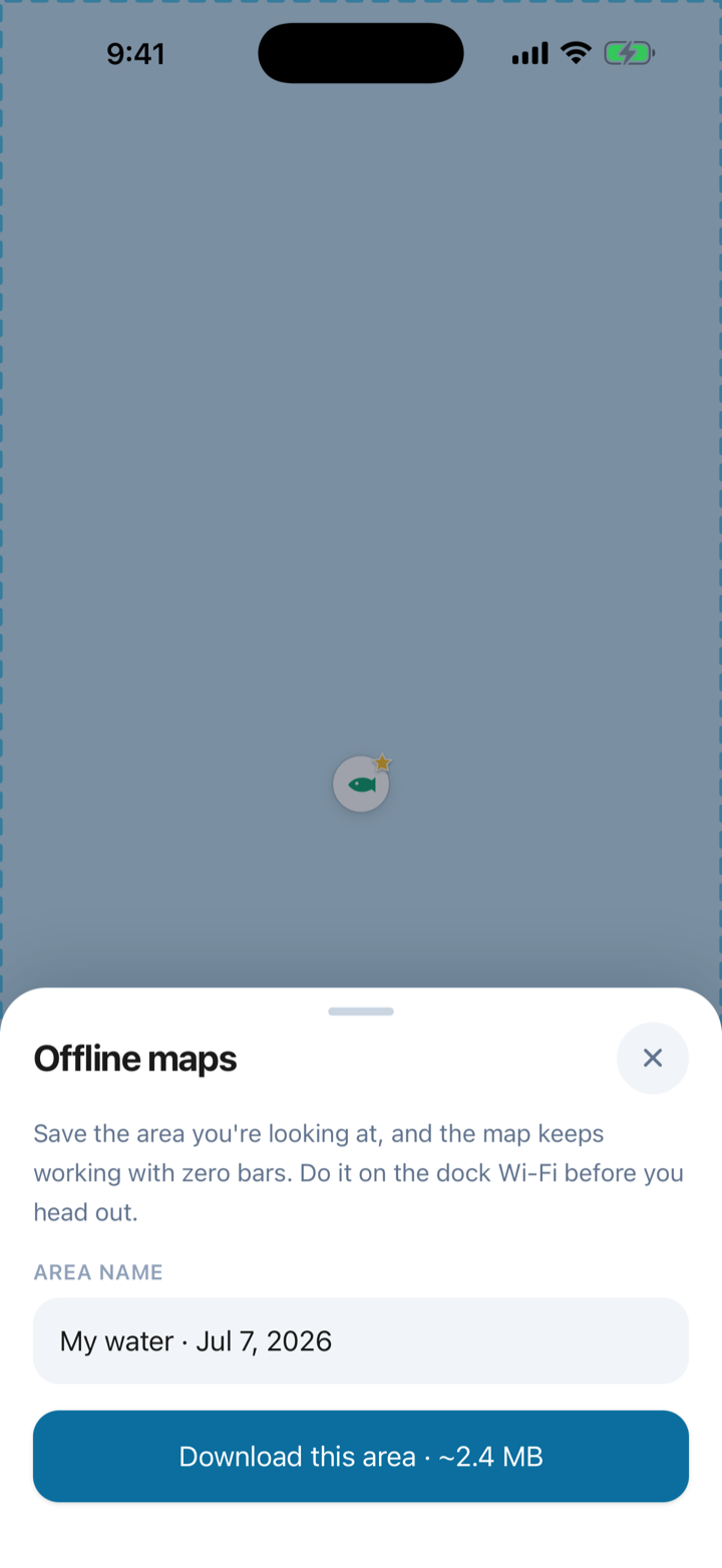 Wakelog offline maps, an area saved to work with no signal